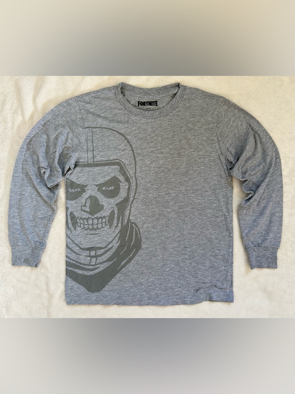 Fortnite Skull Trooper Long Sleeve Shirt size 10/12 Youth Epic Games